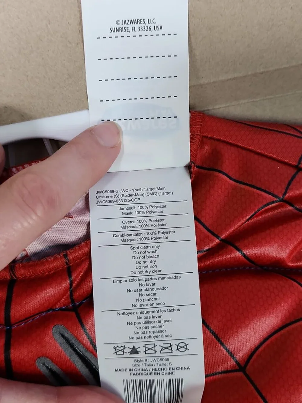 Spiderman Kid's Reflective Muscle Jumpsuit Halloween Costume 6-7 Small Marvel